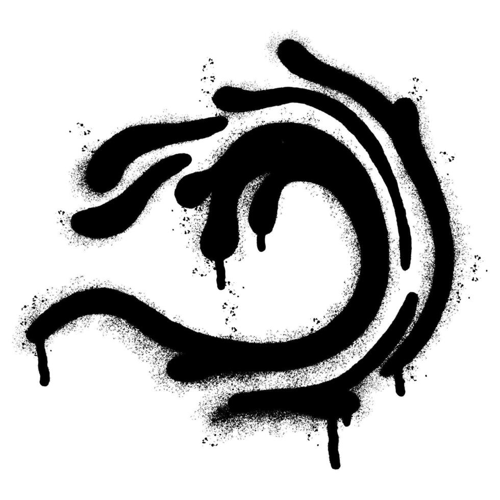 Spray Painted Graffiti wave water sea icon isolated on white background. vector