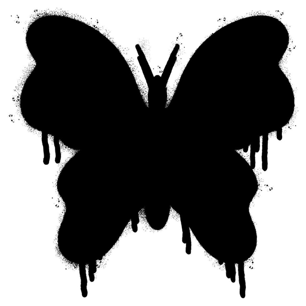 Spray Painted Graffiti butterfly icon Sprayed isolated with a white background. vector