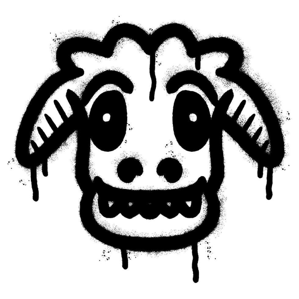 Spray Painted Graffiti cute monster icon Sprayed isolated with a white background. vector