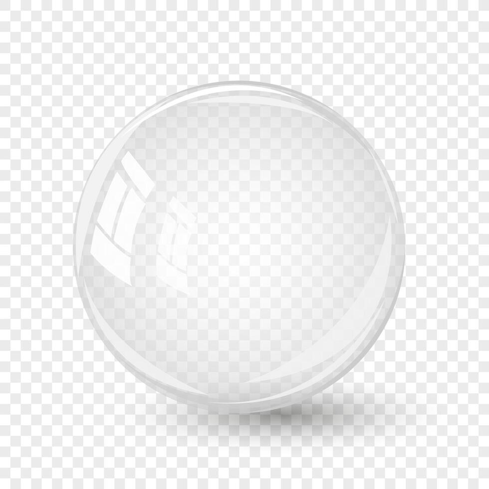 Water bubble. Soap bubble, crystal glass ball. Beauty product, moisture, skincare transparent bubbles top view, scatter splashes vector