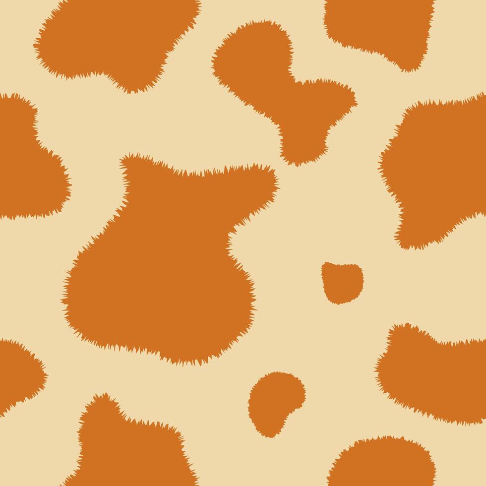 Texture spot, fluffy skin black white cow. Trendy animalistic seamless pattern for fashion, packaging, fabric and more. vector