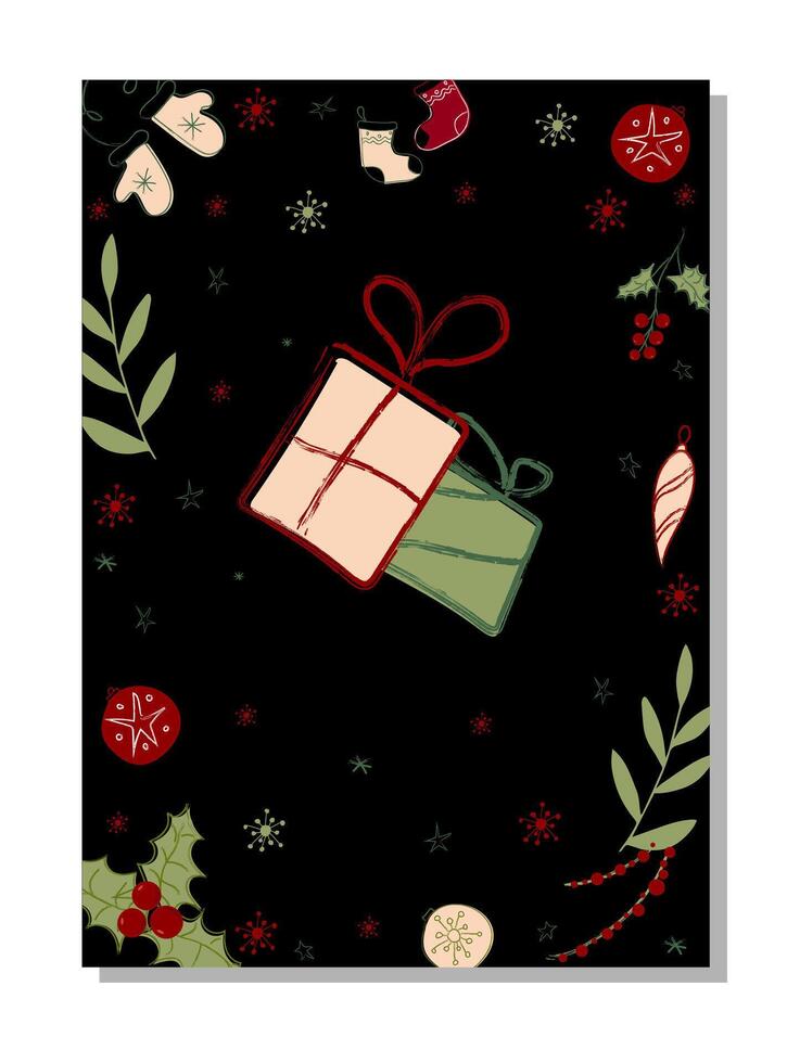 New Year cover for planner, to do list, organizer, notebook, book. Holiday new year decoration template. Cover for New Year's wish list. vector