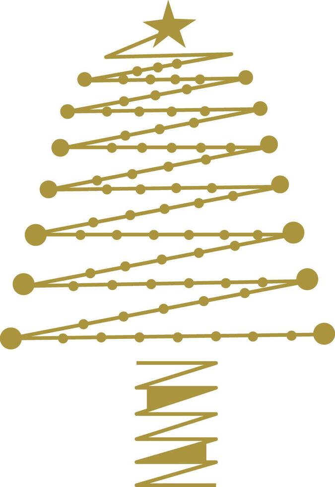 Merry Christmas Tree With Light Card Illustration Graphic Element Art vector