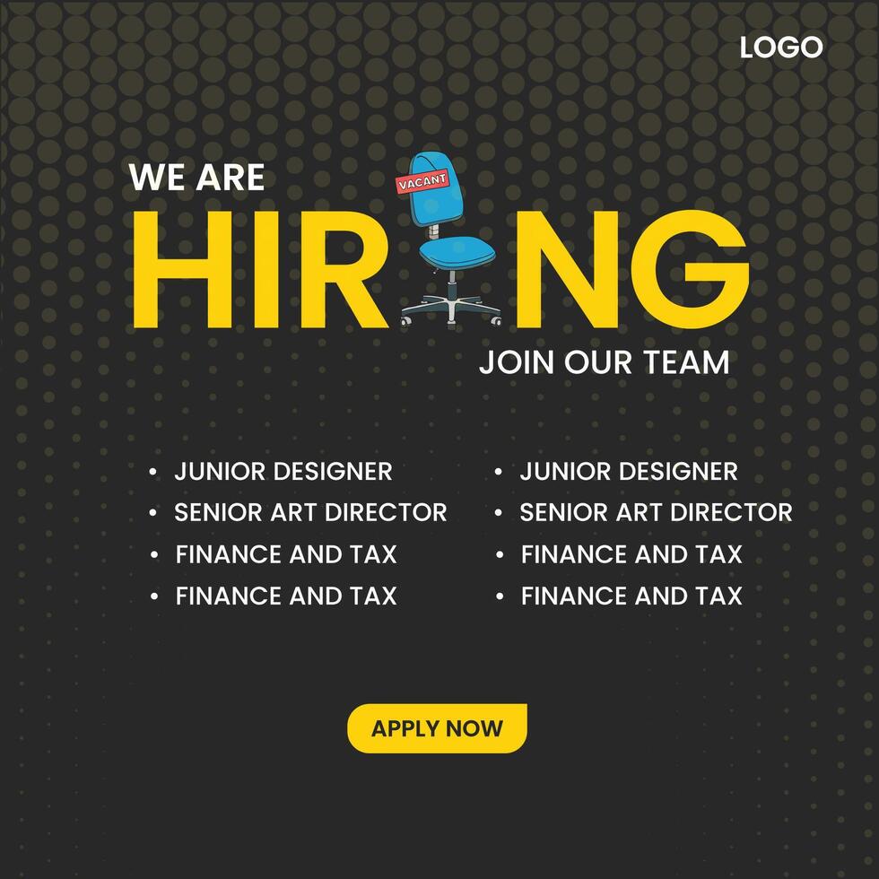 we are hiring join our team vector