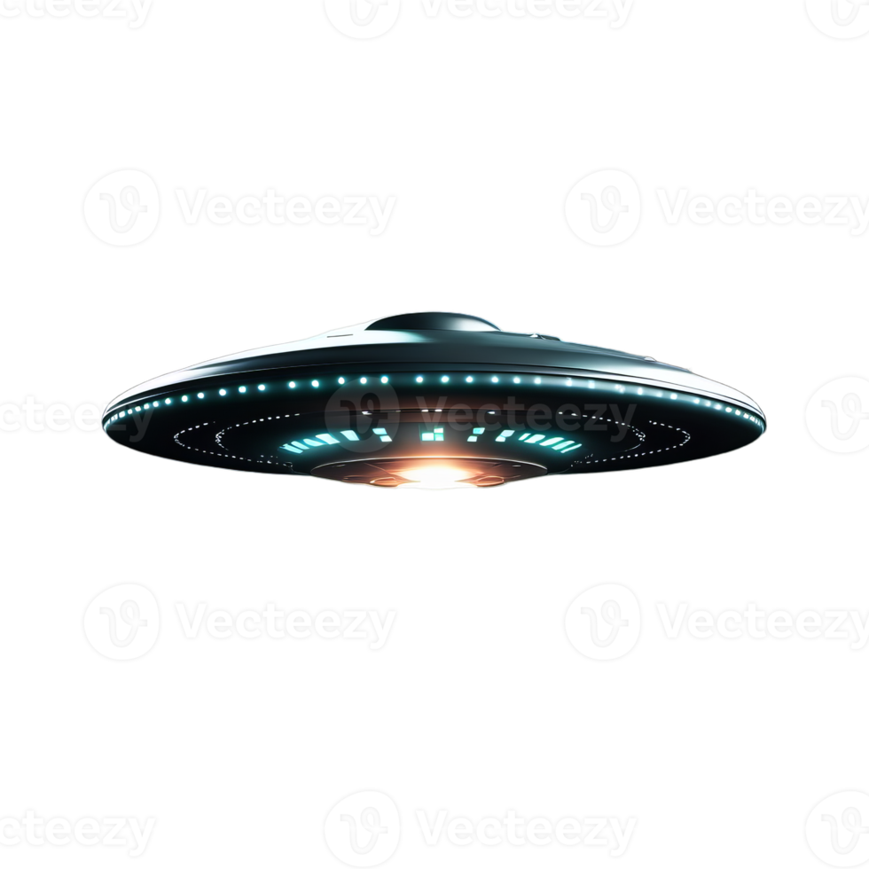 een ufo zweeft tegen de nacht lucht. png