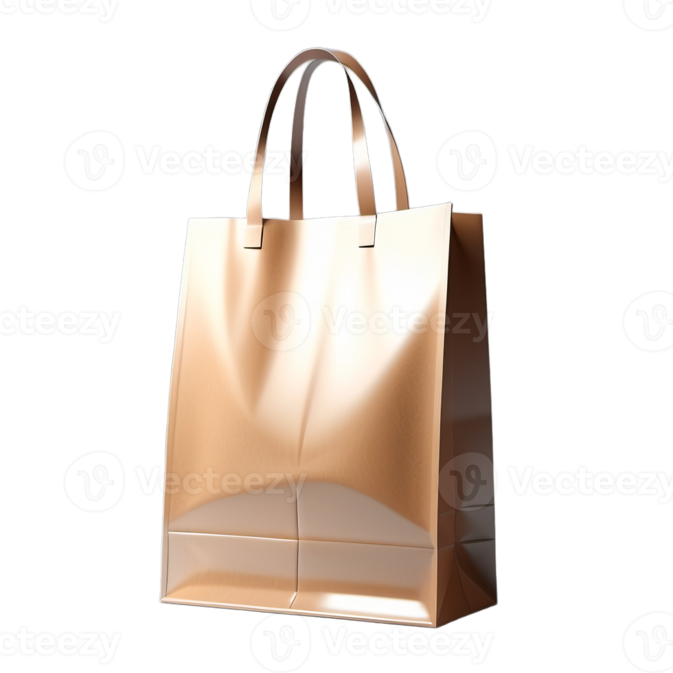 This Stylish Gold Shopping Bag is Ready for Your Brand. png