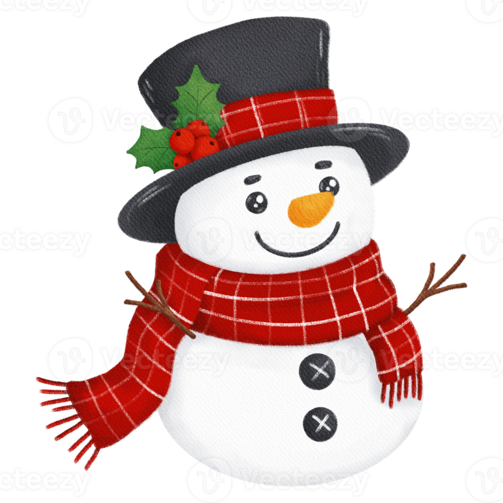 Vintage Snowman with Top Hat for Classic Christmas Decor png