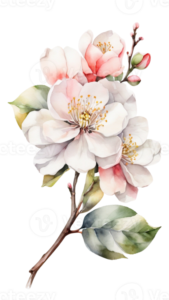 Beautiful botanical flowers on a transparent background png