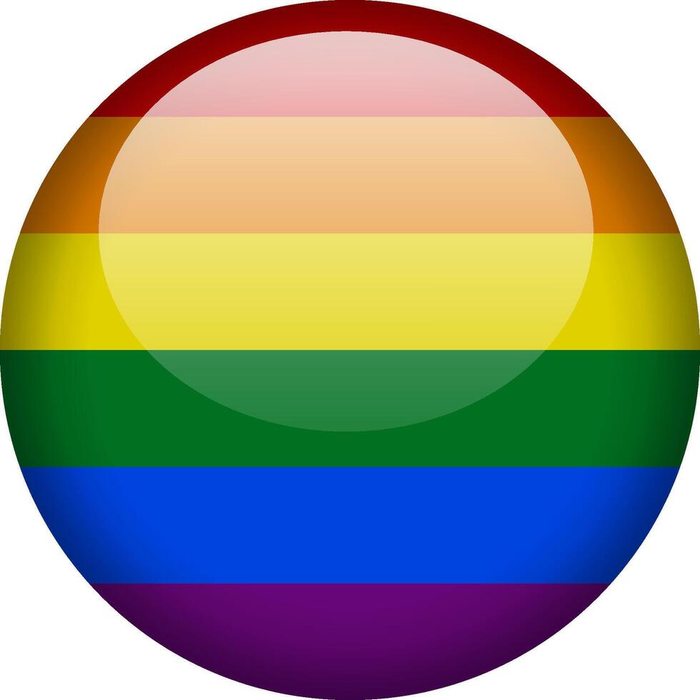 LGBTQ rainbow flag, round icon vector