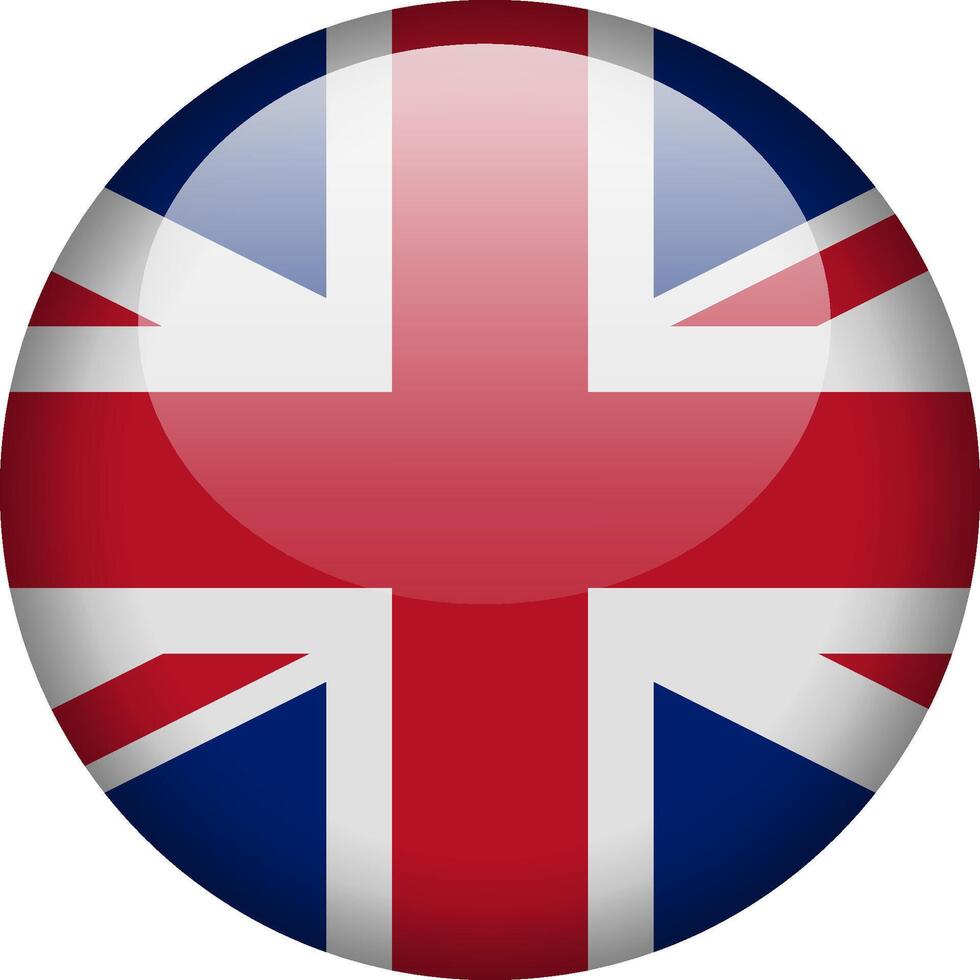 Flag of Great Britain, UK flag round icon vector