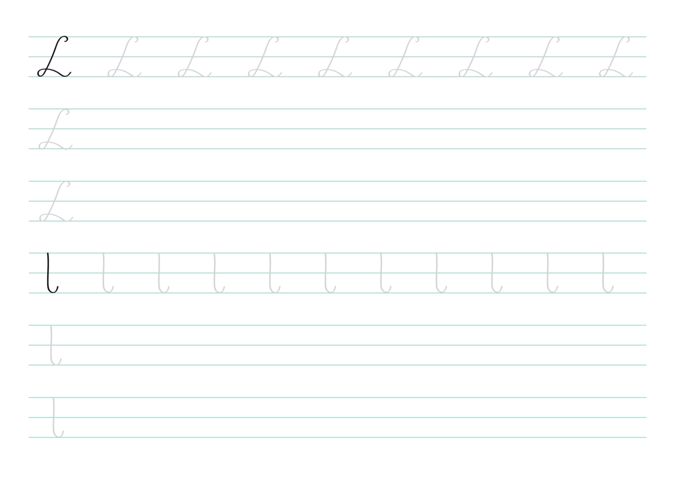 Letter L for kids to practice png
