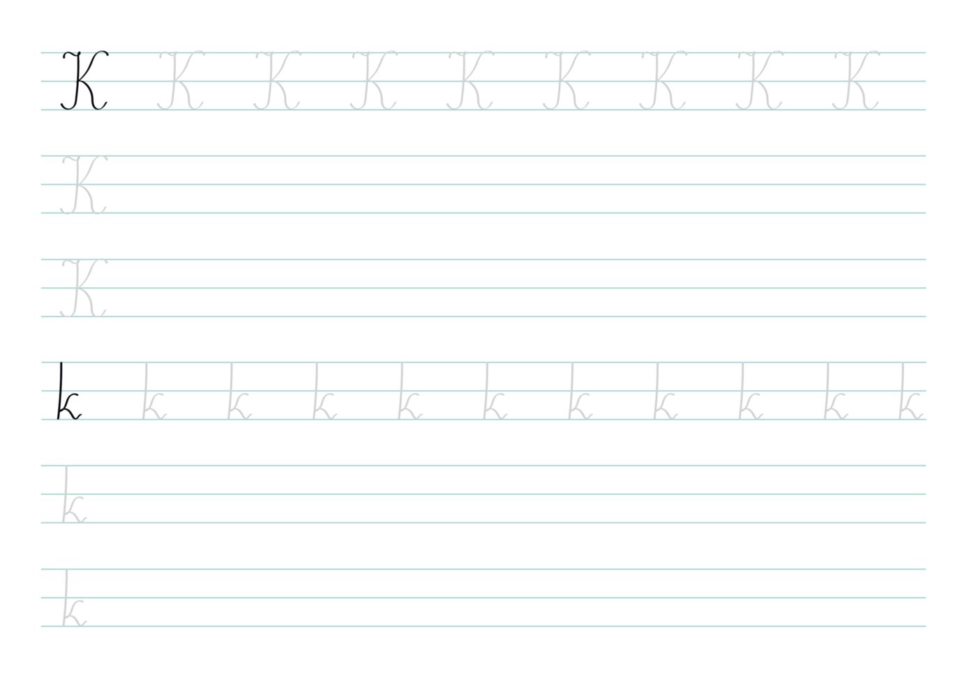 Letter K for kids to practice png