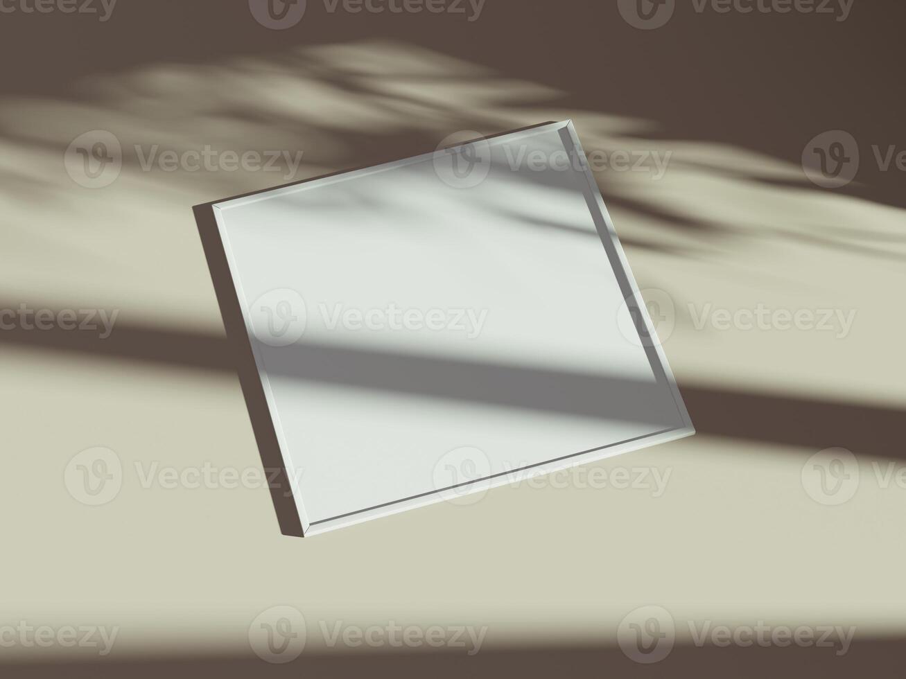 Empty framed canvas for mockups and art illustrations with shadow photo