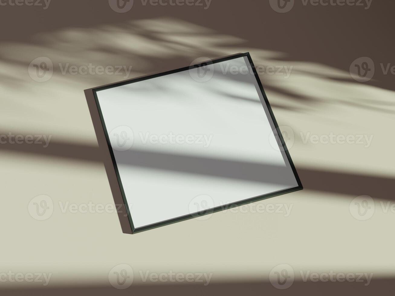 Empty framed canvas for mockups and art illustrations with shadow photo