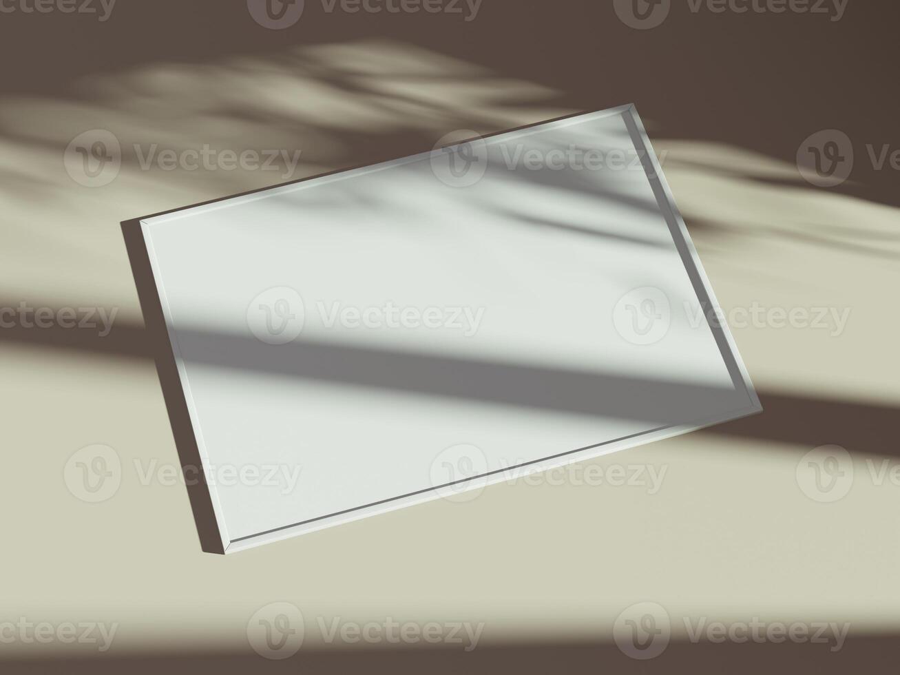 Empty framed canvas for mockups and art illustrations with shadow photo