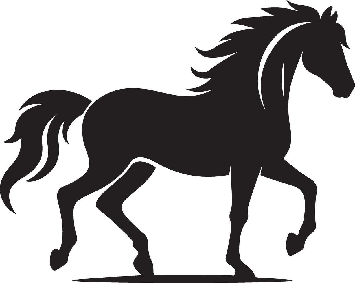 Horse silhouette isolated on white on white background vector
