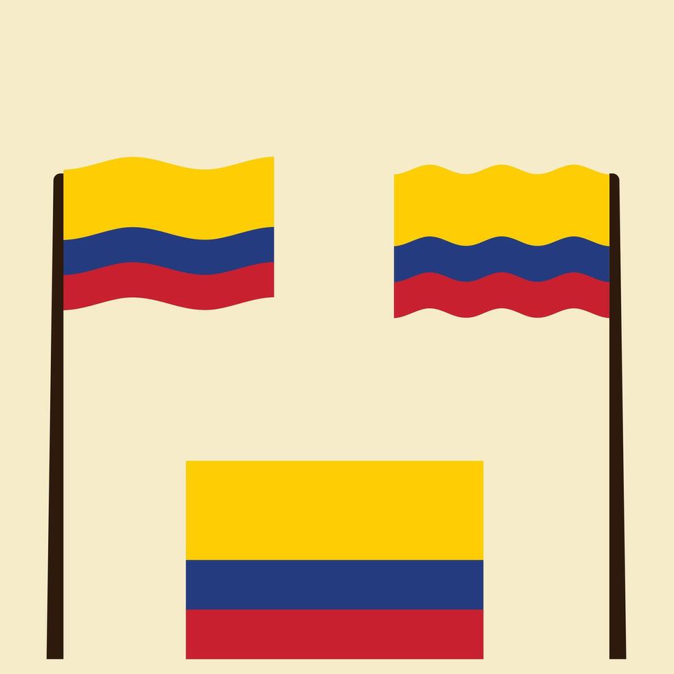 Set Of Wave Colombia flag vector
