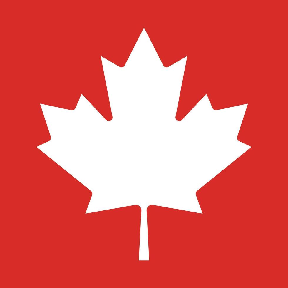 flat design canada flag maple leaf icon illustration vector