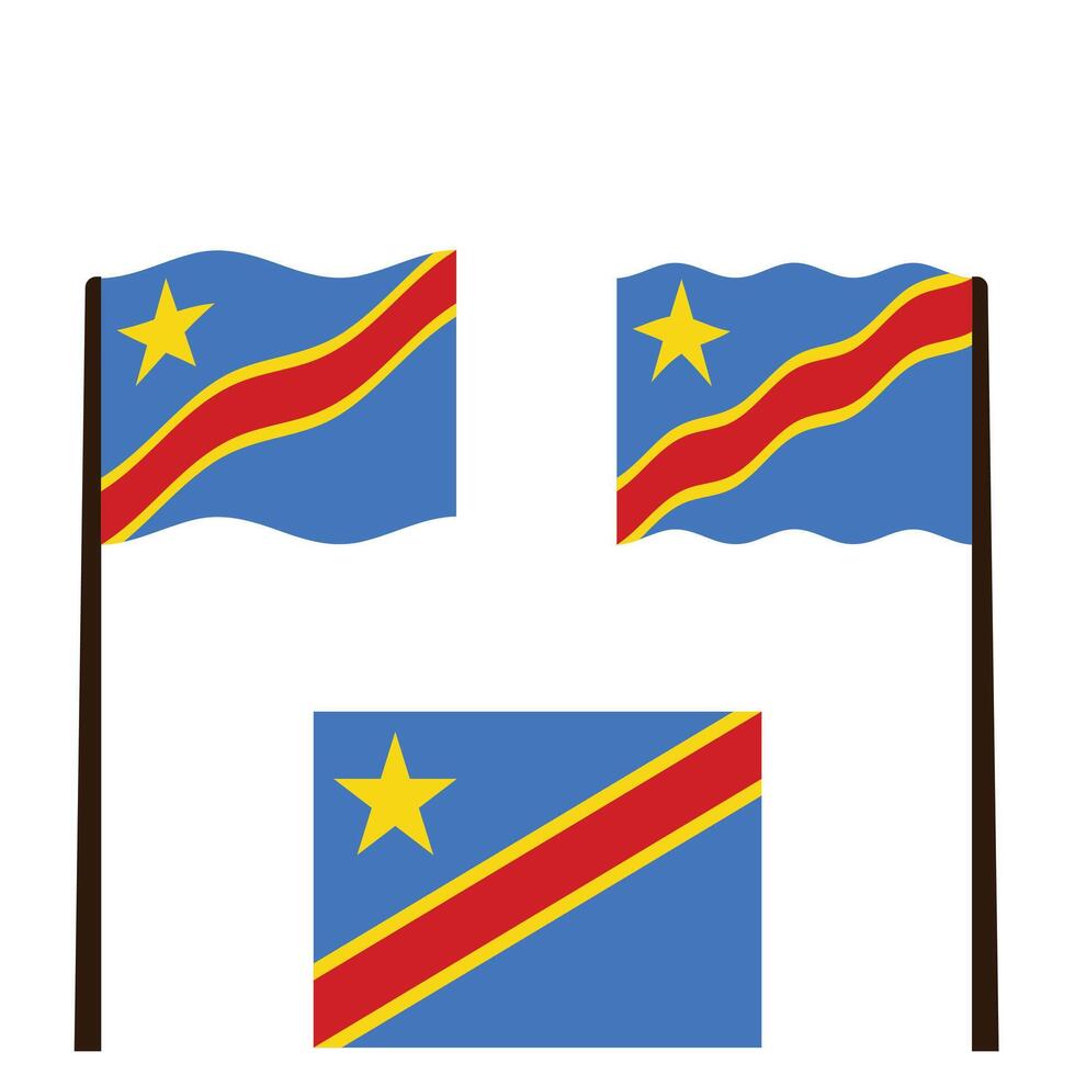 Flag of Democratic Republic of the Congo vector