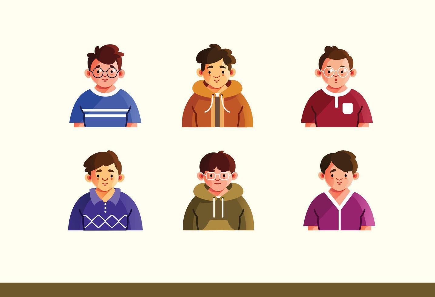 Kids Character Avatar Set vector