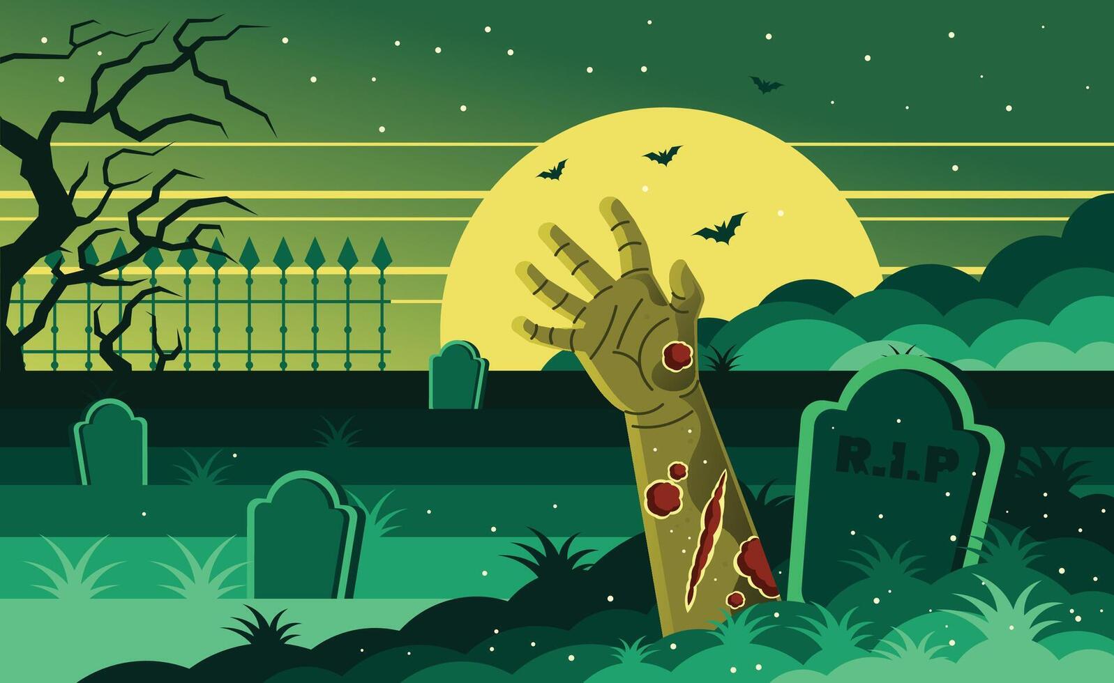 Zombie Hand Rising from Grave vector