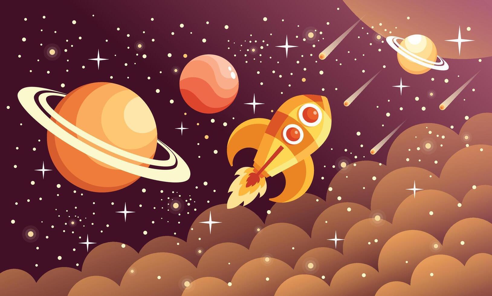 Space Objects Illustration vector