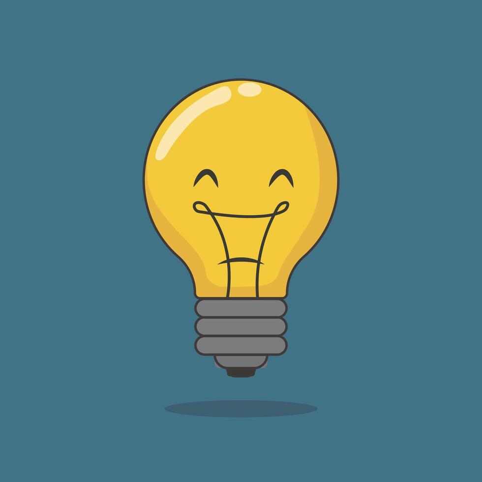 Light Bulb Floating Cartoon Icon Illustration. Icon Concept Isolated Premium . Flat Cartoon Style vector