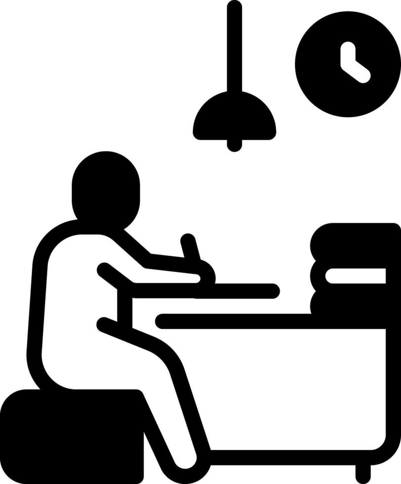 Solid black icon for writing vector