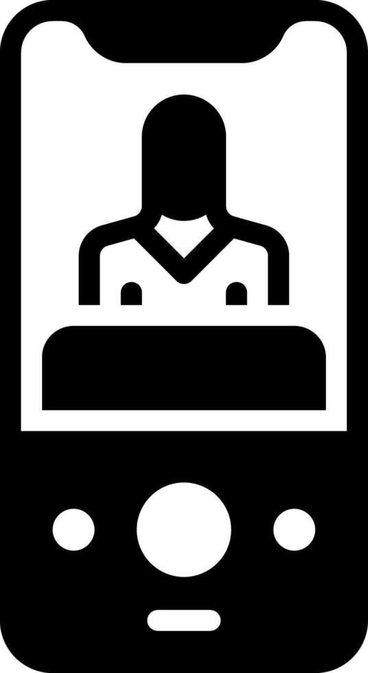 Solid black icon for call vector