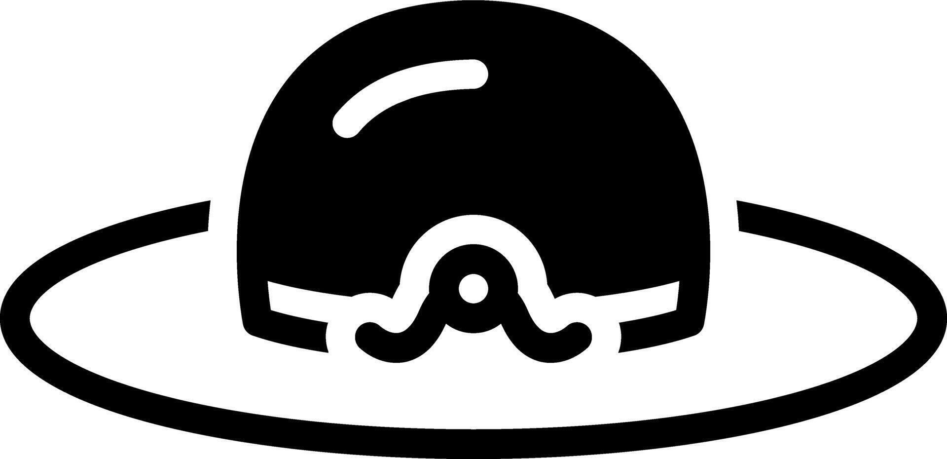 Solid black icon for sun hat vector