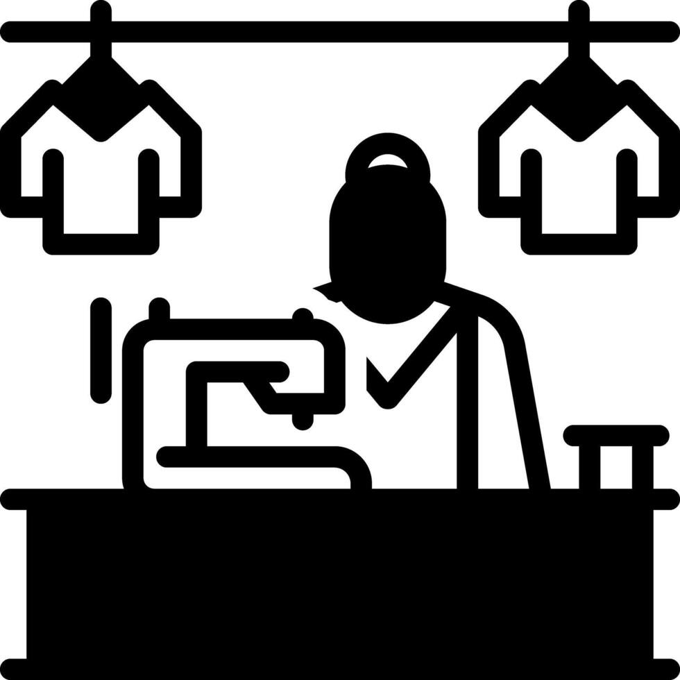 Solid black icon for sewing vector