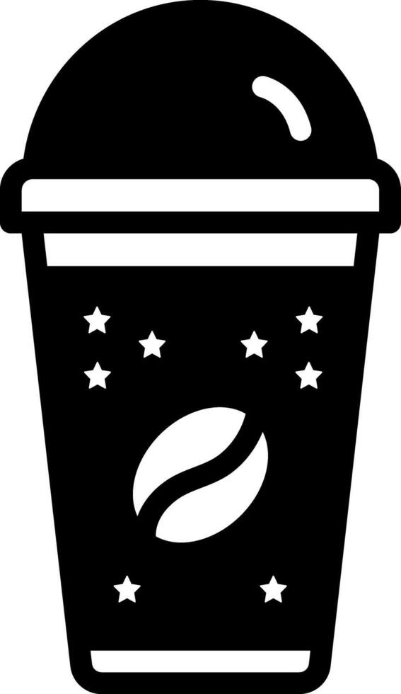 Solid black icon for coffee cup vector