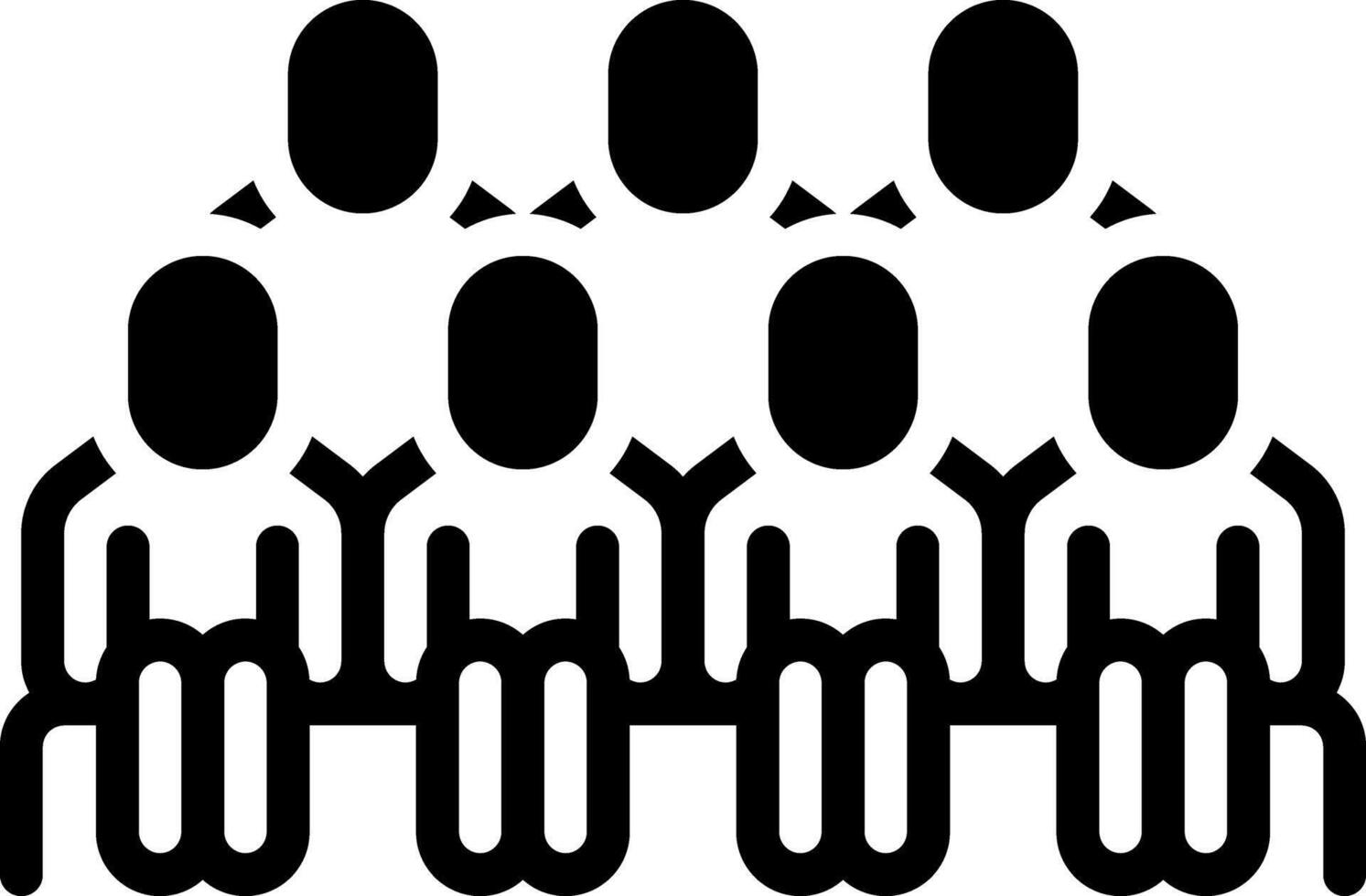 Solid black icon for audience vector