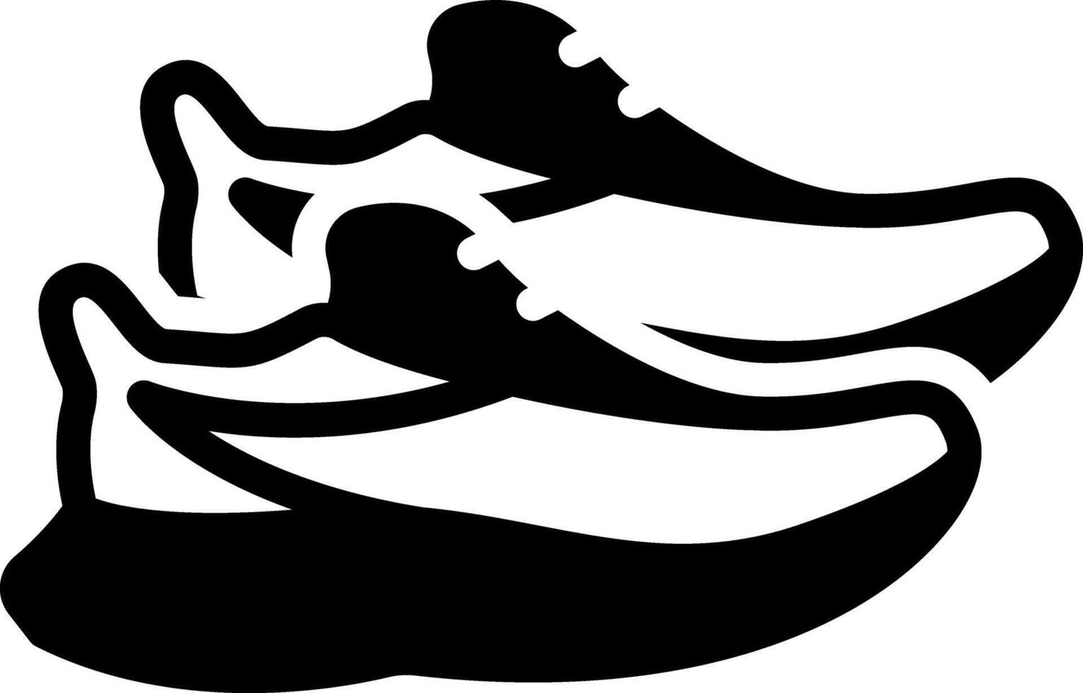 Solid black icon for shoes vector
