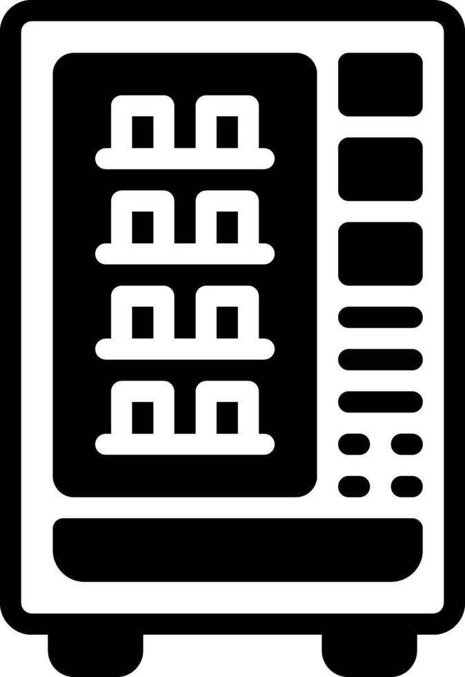 Solid black icon for vending machine vector