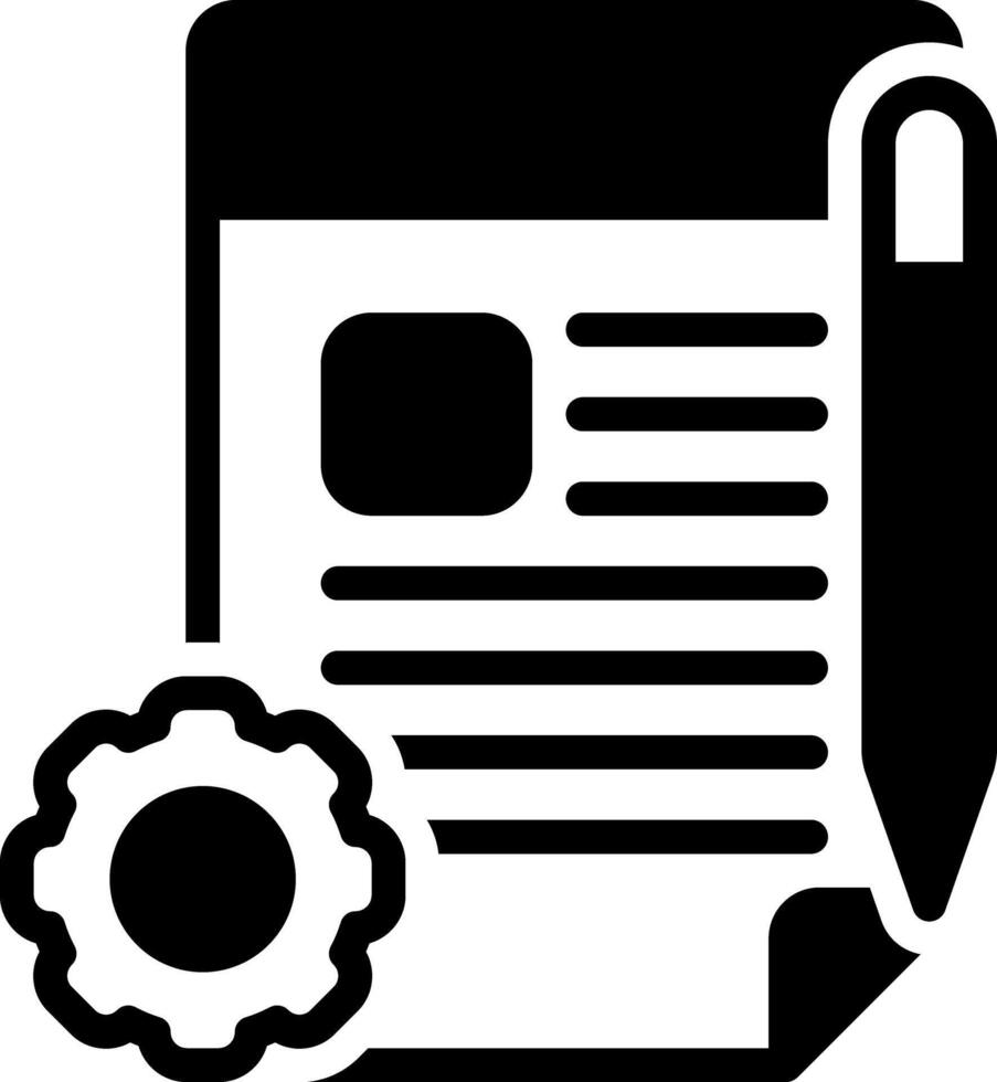Solid black icon for project vector