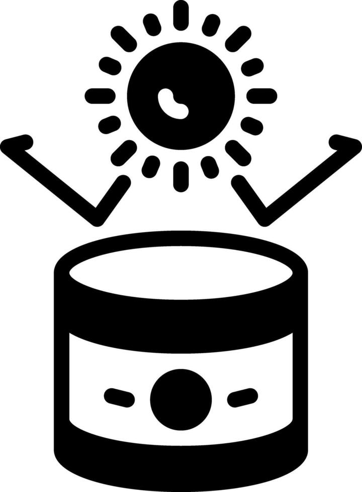 Solid black icon for sunblock vector