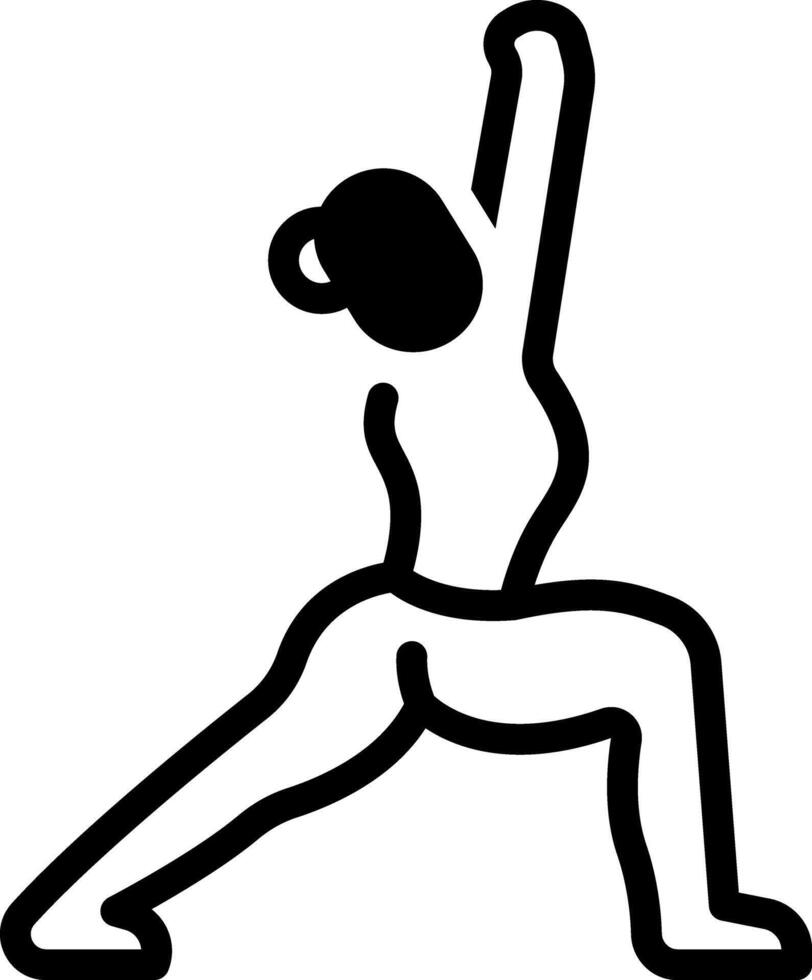 Solid black icon for yoga vector