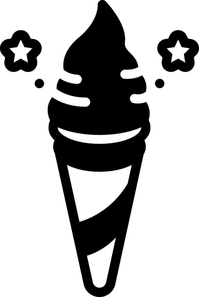 Solid black icon for ice cream vector