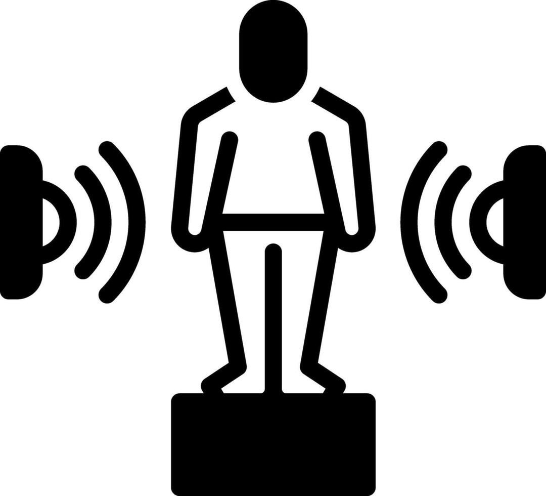 Solid black icon for motion detector vector