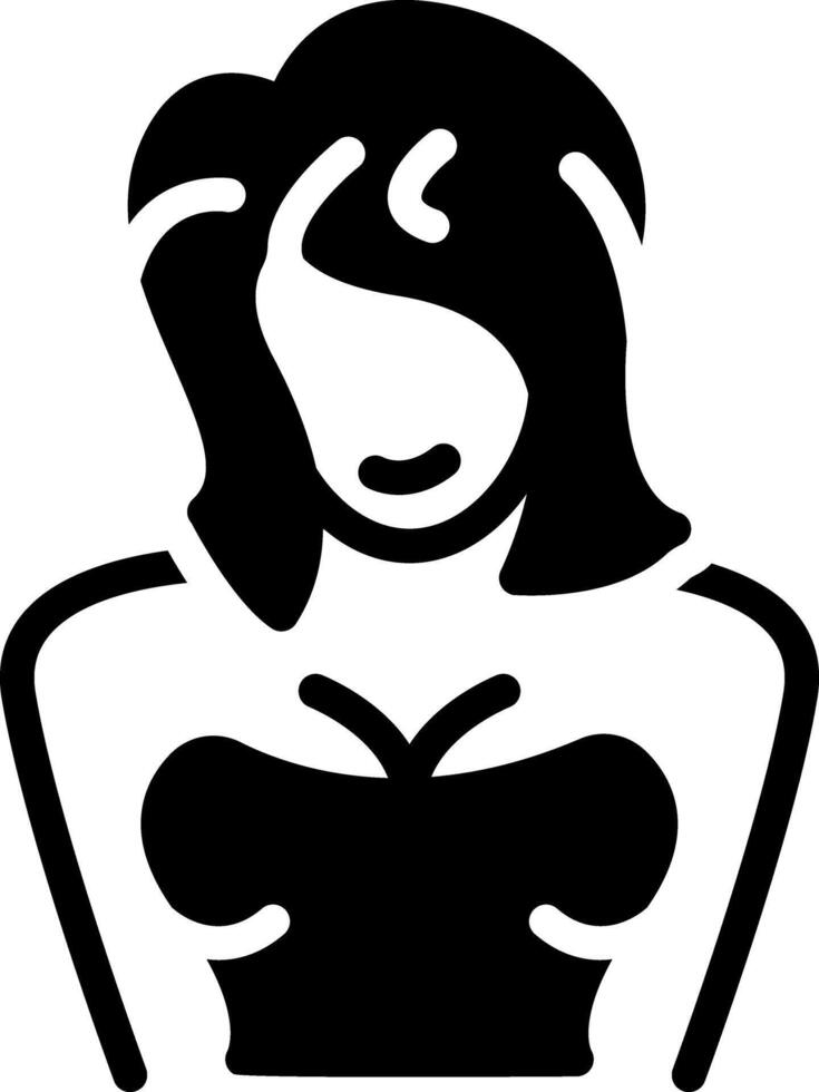 Solid black icon for beauty vector