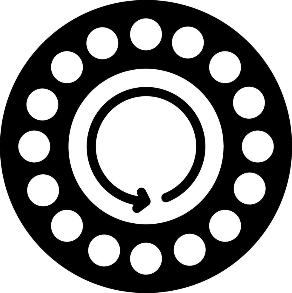Solid black icon for rotary vector