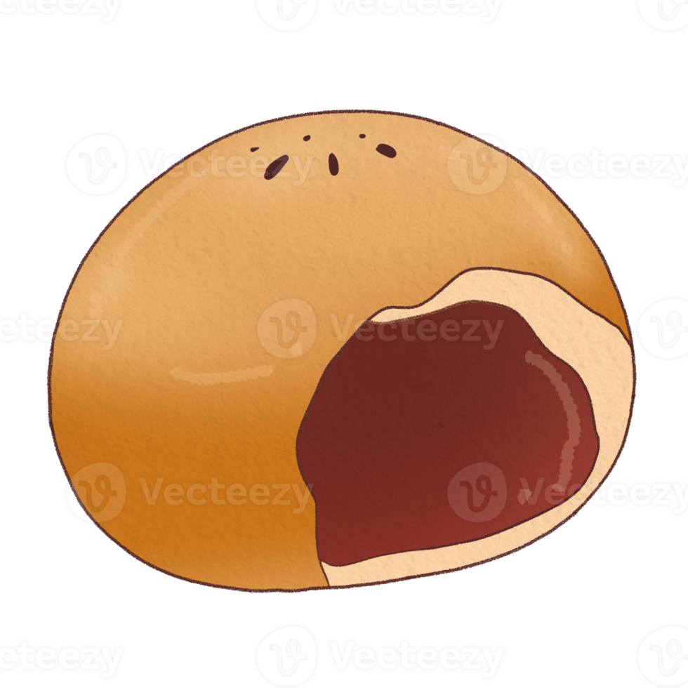 red bean bun bakery png