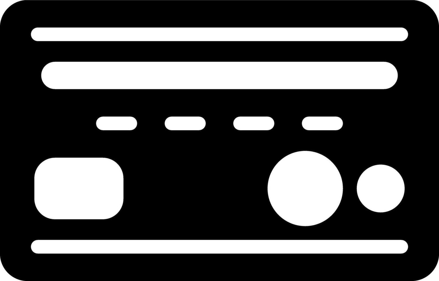 Solid black icon for credit card vector