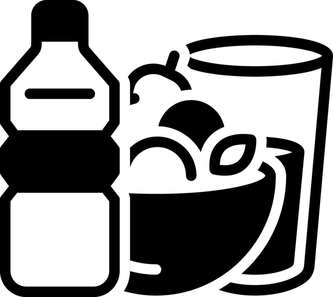 Solid black icon for water rich food vector