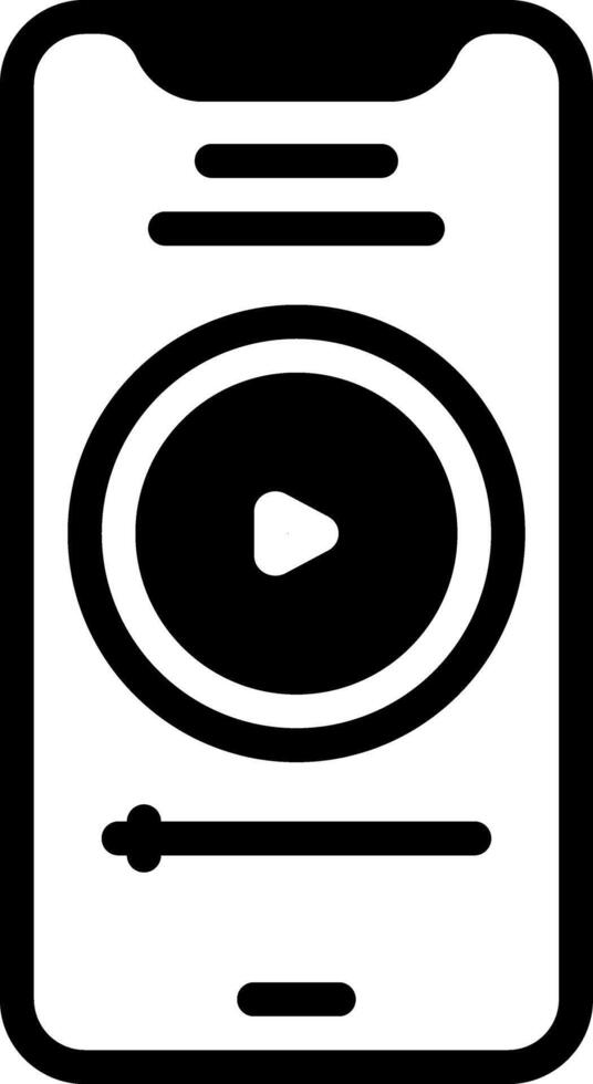 Solid black icon for media vector