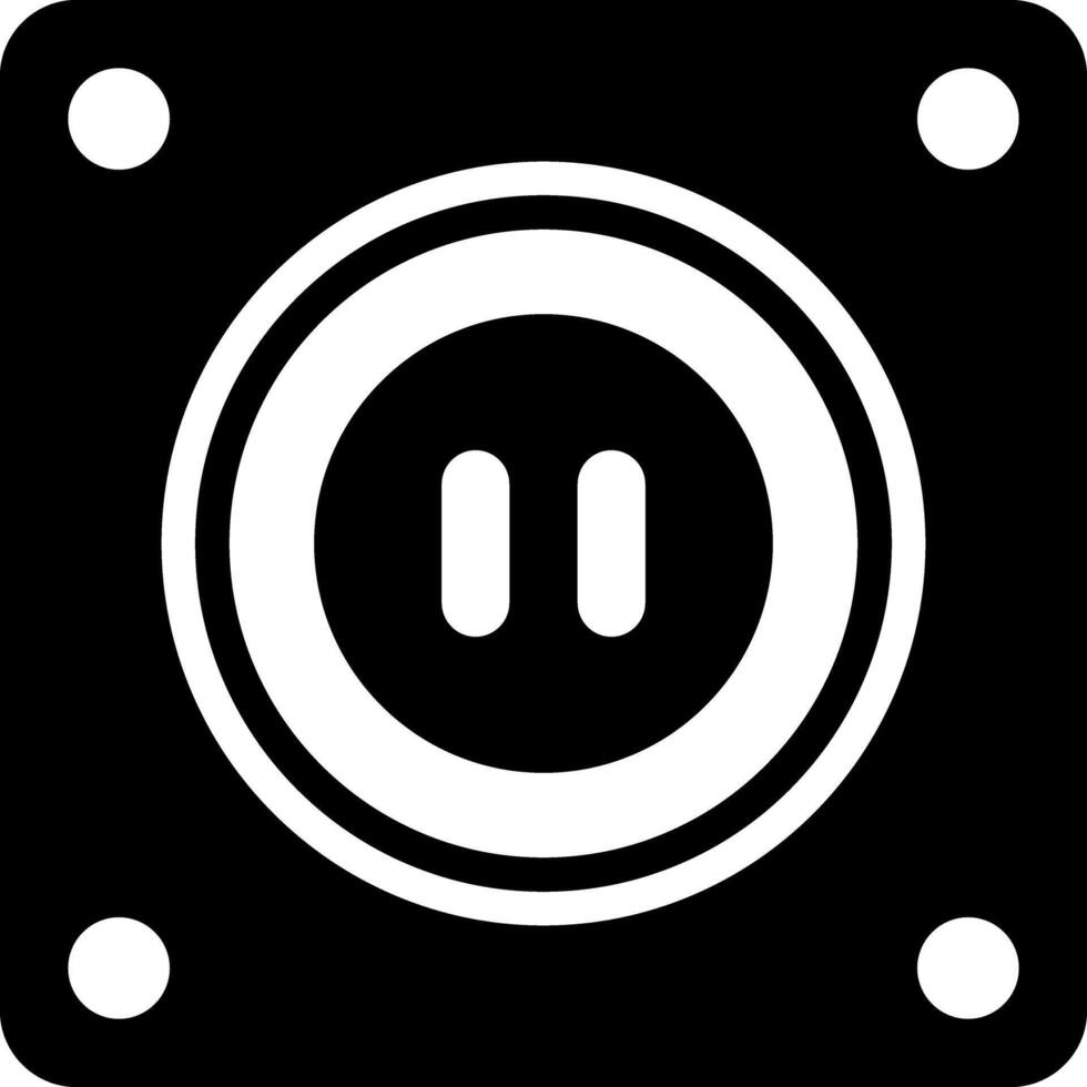 Solid black icon for pause vector
