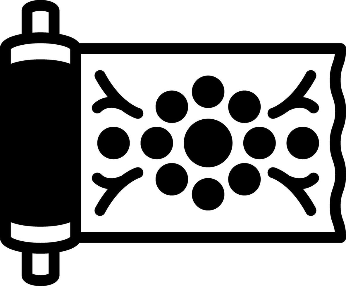 Solid black icon for fabric vector