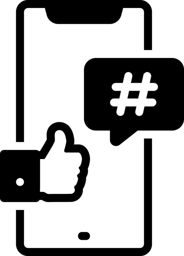 Solid black icon for social media vector