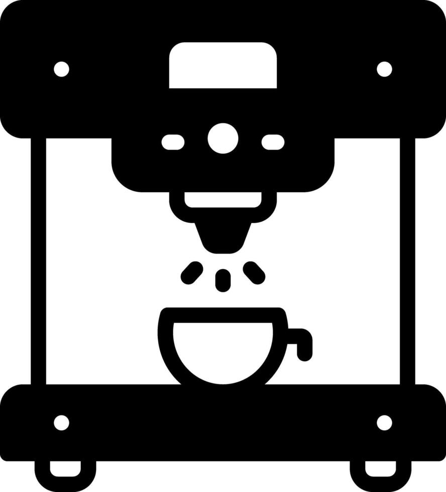 Solid black icon for coffee machine vector